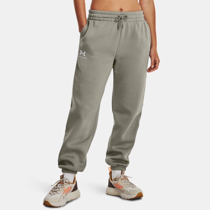 Pantalon de jogging Under Armour Essential Fleece pour femme Grove Vert / Blanc L